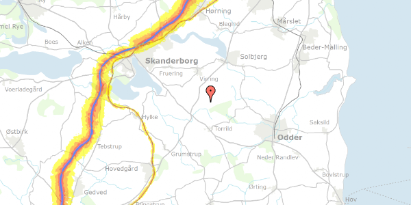 Trafikstøjkort på Lethenborgvej 5, 8355 Solbjerg