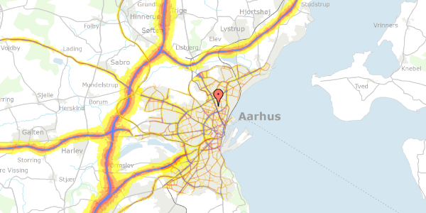 Trafikstøjkort på Lindesnæsvej 9, 8200 Aarhus N