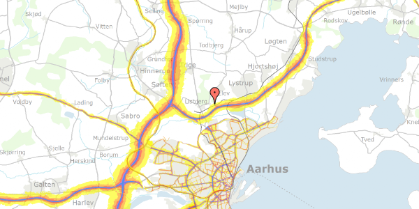 Trafikstøjkort på Lisbjerg Vænge 6, 8200 Aarhus N