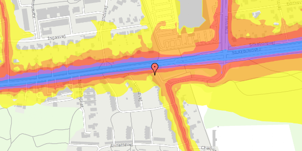 Trafikstøjkort på Louisevej 2, 1. 3, 8220 Brabrand