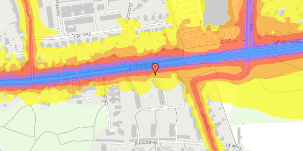 Trafikstøjkort på Louisevej 14, 1. 1, 8220 Brabrand