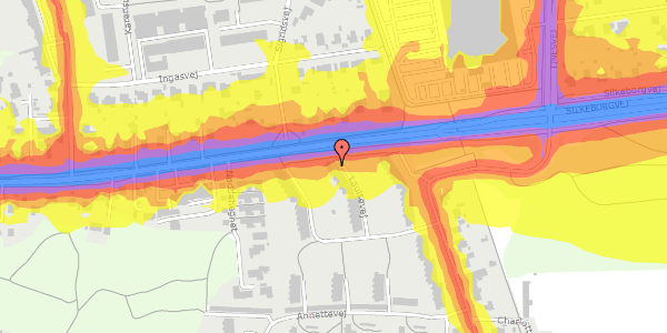 Trafikstøjkort på Louisevej 14, 2. 4, 8220 Brabrand