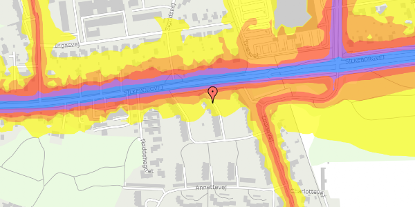 Trafikstøjkort på Louisevej 16, 2. th, 8220 Brabrand