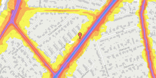 Trafikstøjkort på Lundgårdsvej 5, 8270 Højbjerg