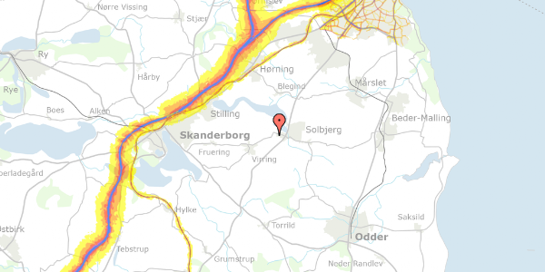 Trafikstøjkort på Lykkegårdsvej 19, 8355 Solbjerg