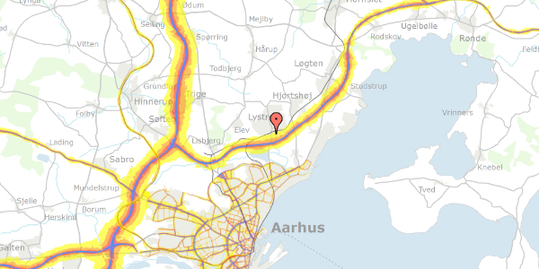 Trafikstøjkort på Lystruplund 116, 8520 Lystrup