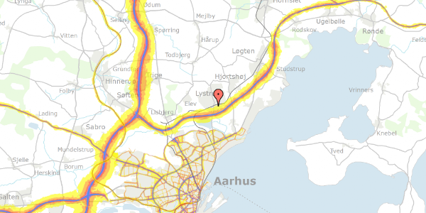Trafikstøjkort på Lystruplund 198, 8520 Lystrup