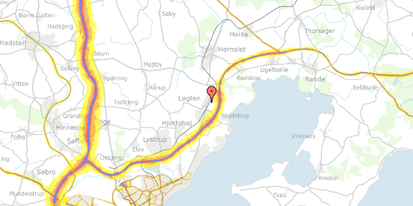 Trafikstøjkort på Lærkebakken 4, 8541 Skødstrup