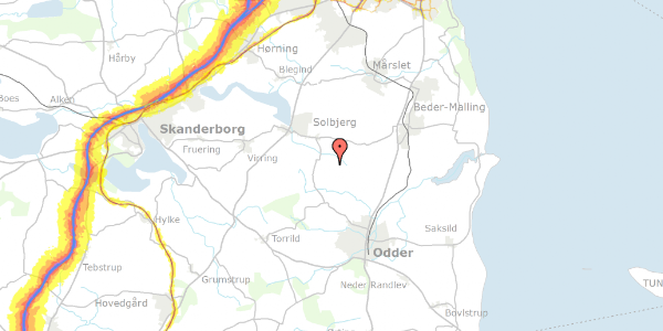 Trafikstøjkort på Løjenkærvej 10, 8300 Odder