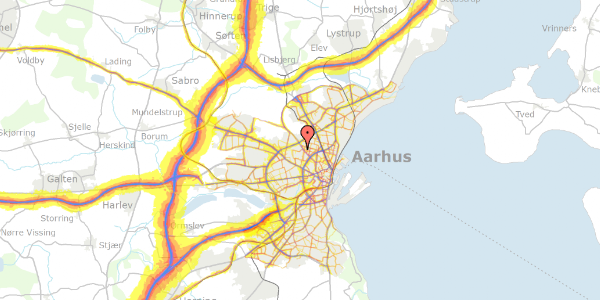 Trafikstøjkort på Majdalen 9, 4. tv, 8210 Aarhus V