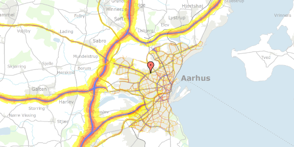 Trafikstøjkort på Majvej 3, 8210 Aarhus V