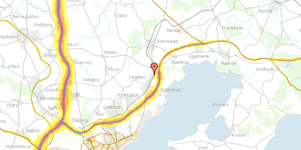 Trafikstøjkort på Manbjergvej 25, 8541 Skødstrup