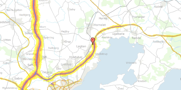 Trafikstøjkort på Manbjergvej 75, 8541 Skødstrup