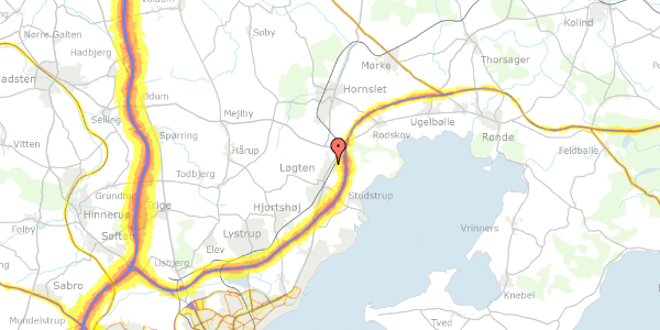 Trafikstøjkort på Manbjergvej 87, 8541 Skødstrup