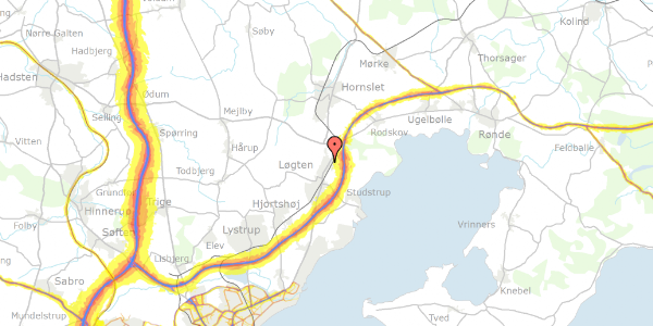 Trafikstøjkort på Manbjergvej 96, 8541 Skødstrup