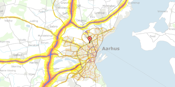 Trafikstøjkort på Mandalsvej 8A, 8200 Aarhus N