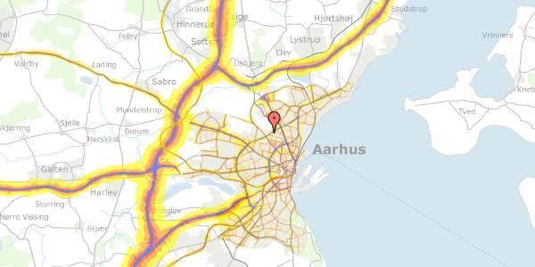 Trafikstøjkort på Mandalsvej 9, 8200 Aarhus N