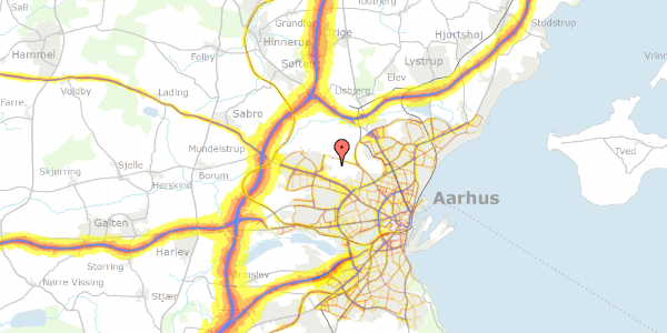 Trafikstøjkort på Marienlystvej 30, 8200 Aarhus N