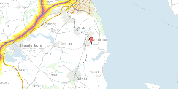 Trafikstøjkort på Markskellet 93, 8340 Malling