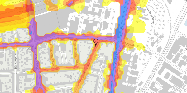 Trafikstøjkort på Marselisborg Allé 4A, 1. tv, 8000 Aarhus C