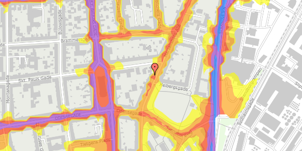 Trafikstøjkort på Marselisborg Allé 30A, st. tv, 8000 Aarhus C