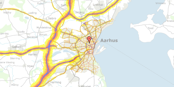 Trafikstøjkort på Martin Vahls Vej 21, 2. tv, 8000 Aarhus C