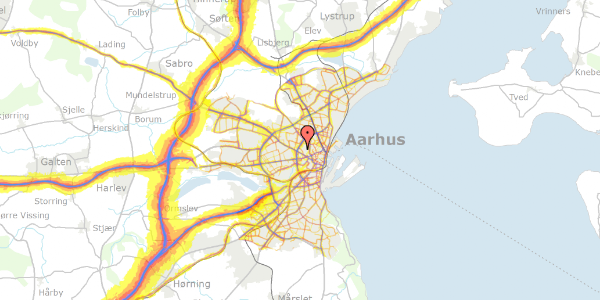 Trafikstøjkort på Martin Vahls Vej 26, 1. tv, 8000 Aarhus C