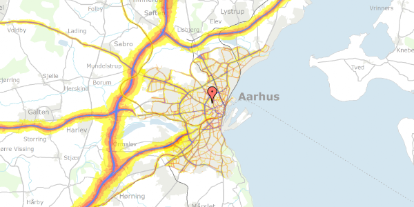 Trafikstøjkort på Martin Vahls Vej 32, 2. th, 8000 Aarhus C