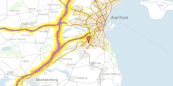 Trafikstøjkort på Matildelundsvej 30, 8260 Viby J