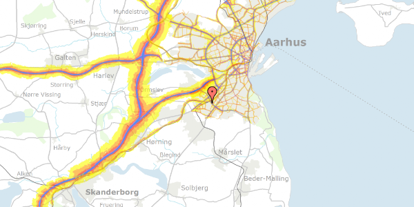 Trafikstøjkort på Matildelundsvej 42, 1. 1, 8260 Viby J