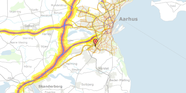 Trafikstøjkort på Matildelundsvej 44, 1. 5, 8260 Viby J