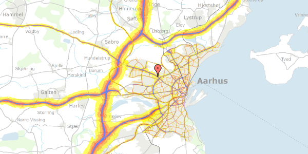 Trafikstøjkort på Haveforeningen Moselund 142, 8210 Aarhus V