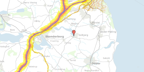 Trafikstøjkort på Møllegårdsparken 24, 8355 Solbjerg