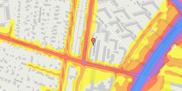 Trafikstøjkort på Møllevangs Allé 58, 2. th, 8210 Aarhus V