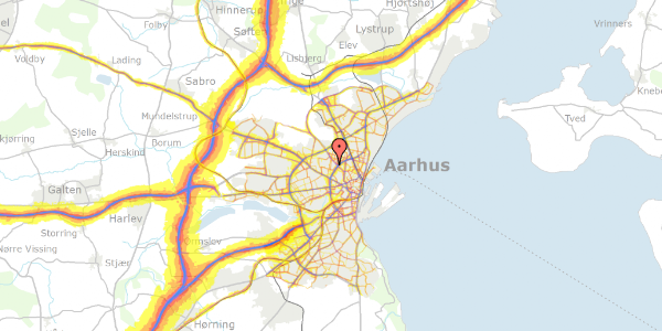 Trafikstøjkort på Møllevangs Allé 91, 8210 Aarhus V