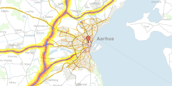 Trafikstøjkort på Møllevejen 25, 3. th, 8000 Aarhus C