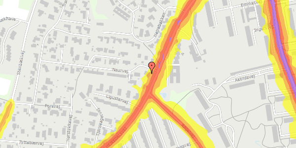 Trafikstøjkort på Naurvej 32, 8220 Brabrand