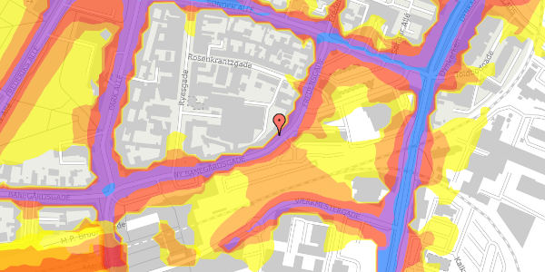 Trafikstøjkort på Ny Banegårdsgade 53, 3. th, 8000 Aarhus C