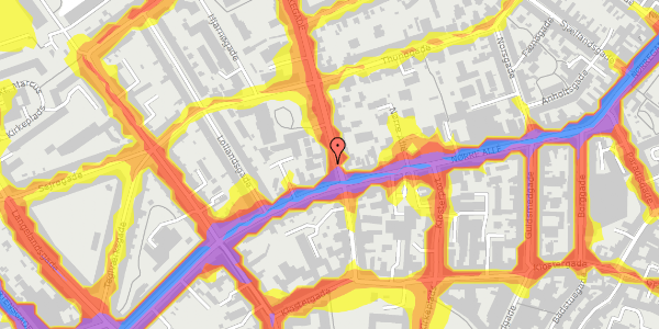 Trafikstøjkort på Ny Munkegade 1A, 1. th, 8000 Aarhus C