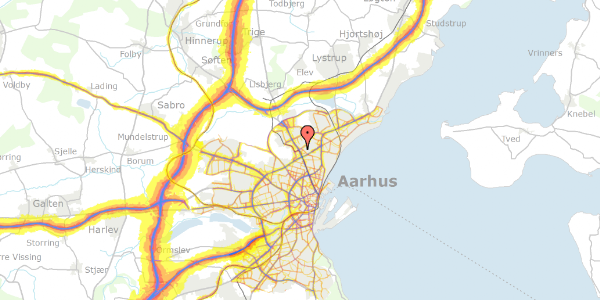 Trafikstøjkort på Nydamsvej 4, 2. th, 8200 Aarhus N