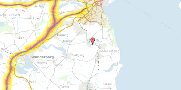 Trafikstøjkort på Nymarksvej 14D, 8320 Mårslet