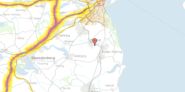 Trafikstøjkort på Nymarksvej 16E, 8320 Mårslet