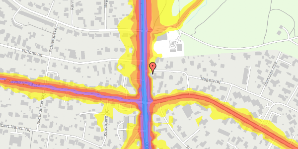 Trafikstøjkort på Oddervej 55F, 1. , 8270 Højbjerg