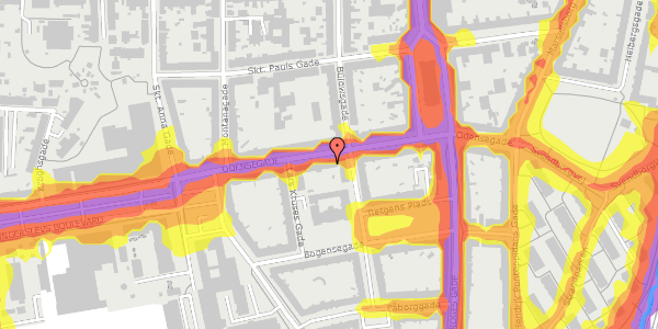 Trafikstøjkort på Odensegade 29, 1. tv, 8000 Aarhus C