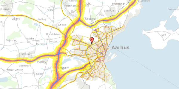 Trafikstøjkort på Oktobervej 14, 8210 Aarhus V