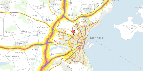 Trafikstøjkort på Oktobervej 18, 8210 Aarhus V