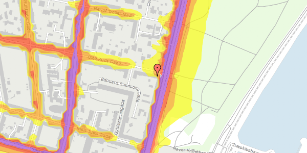 Trafikstøjkort på Otte Ruds Gade 3, 4. th, 8200 Aarhus N