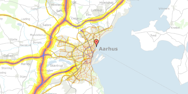 Trafikstøjkort på Otte Ruds Gade 13, 3. tv, 8200 Aarhus N