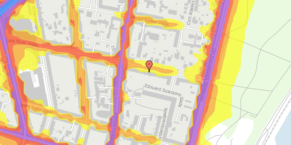 Trafikstøjkort på Otte Ruds Gade 21, 1. th, 8200 Aarhus N