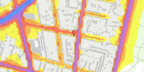 Trafikstøjkort på Otte Ruds Gade 33, st. , 8200 Aarhus N